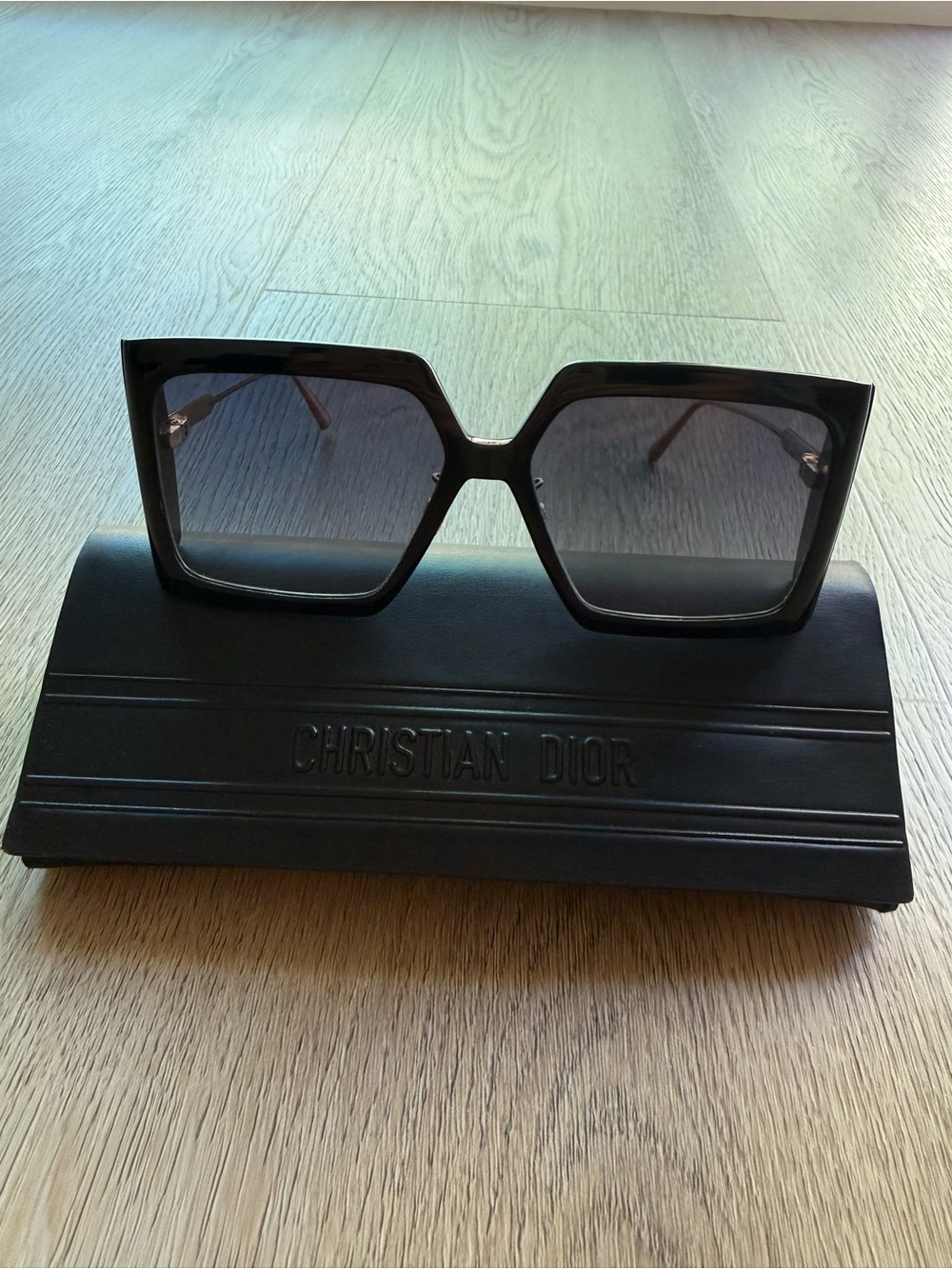 Dior Oversized Square Sunglasses in Black with Gradient Lenses